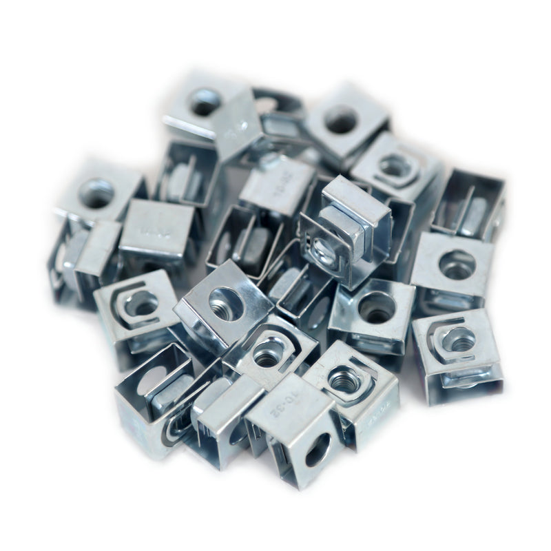 Hammond 1421NP Series 10-32 Rack Rail Clip Nuts Zinc Plated Finish 25pk