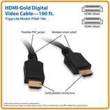 Tripp Lite HDMI Cable 4K Digital Video with Audio, UHD (M/M), Black 100ft.