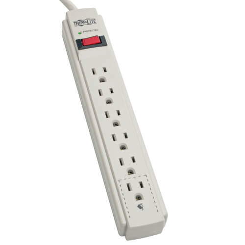 Tripp Lite Protect It!  6-Outlet Joules  990 15ft Cord LED  Light Gray Housing